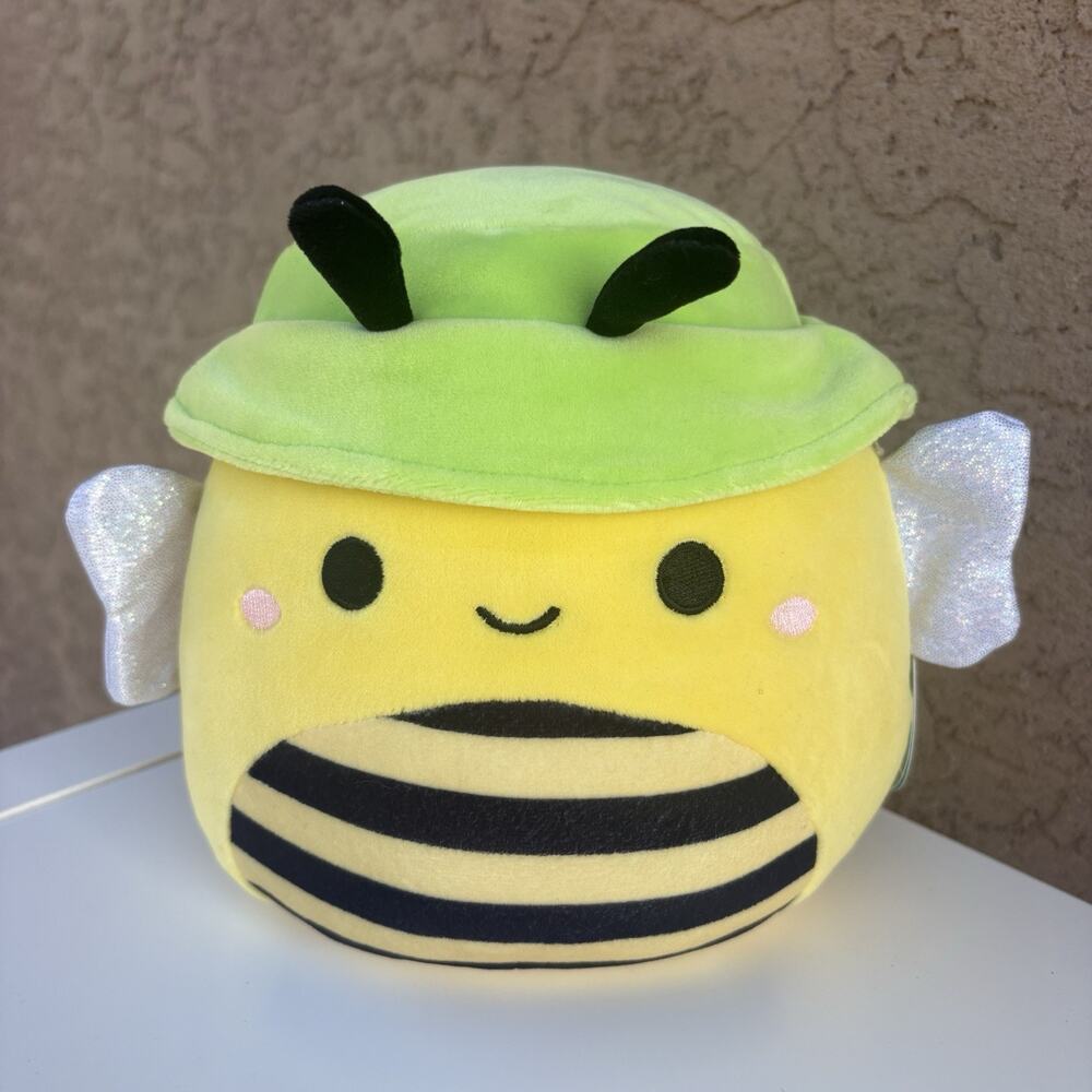 SUNNY THE BEE Squishmallow 5" Soft Plush Toy Green Hat Bug Rare Retired NWT